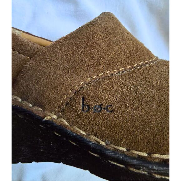 BOC Born Concept Wedge Suede Brown Ankle Clogs Heels Cottagecore Boho Y2K Sz 6.5 - Picture 6 of 13